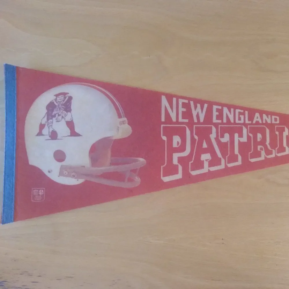 Vintage 70s New England Patriots NFL Pennant Flag